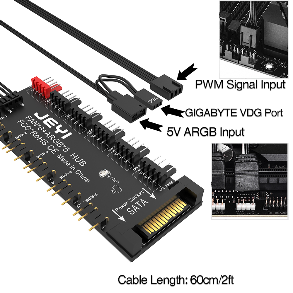 JEYI-ARGB-PWM-5-Wege-Luumlfter-Hub-12V-4Pin-PWM--5V-3Pin-ARGB-2-in-1-Hub-RGB-Fan-RGB-Strip-Splitter-1984163-3